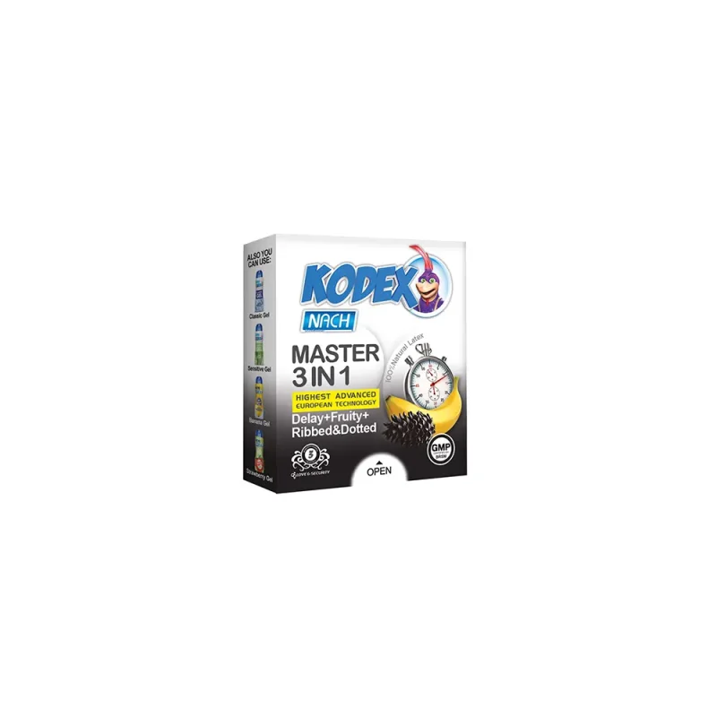 کاندوم تاخیری کدکس مدل Master 3 In 1 بسته 3 عددی - ساده - Image 1